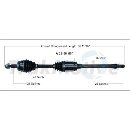 Surtrack Axle Cv Axle Shaft, Vo-8084 VO-8084